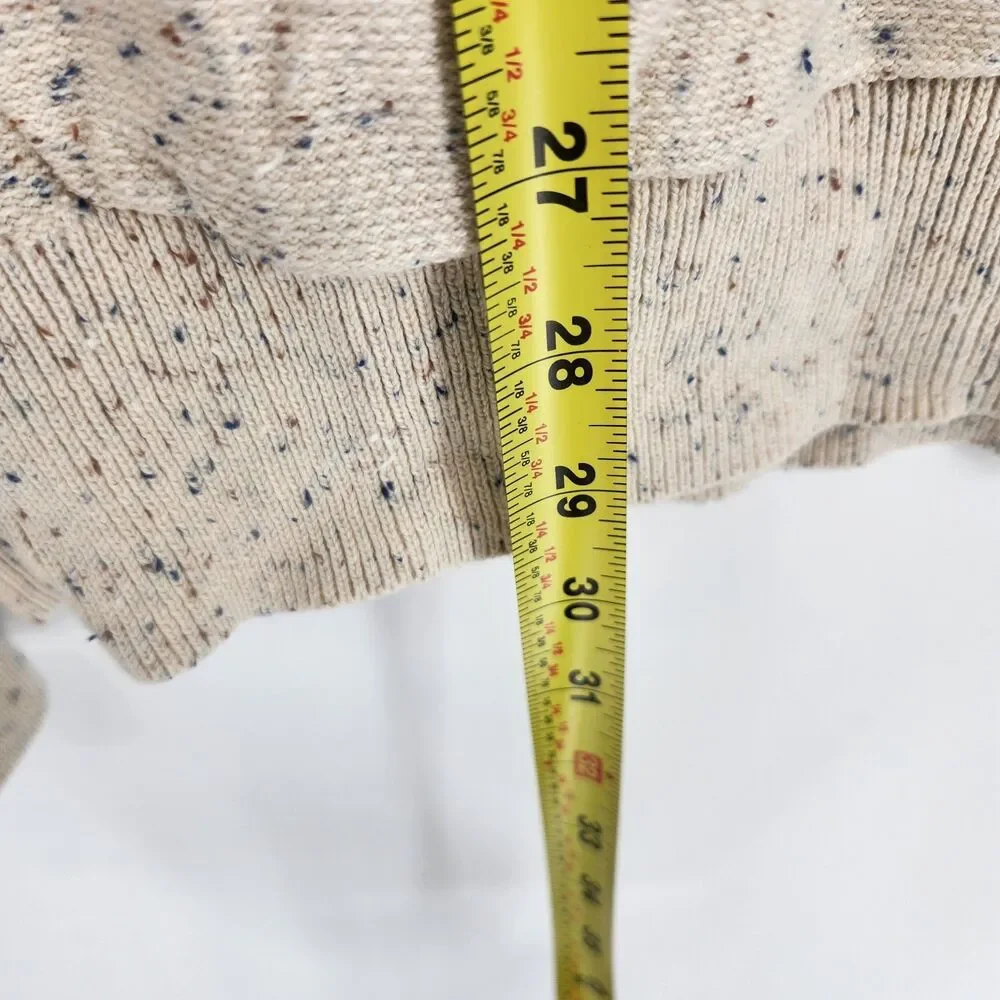 Hawker Rye‎ Men's Large Beige Jet Cotton Neps Popover Henley Hoodie NWT
